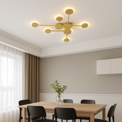 Aplica LED moderna geometrica aurie cu telecomanda 71086/3+3