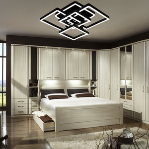 Lustra LED patrata neagra 198W cu telecomanda 71139/300+200