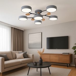 Lustra LED gri cu telecomanda 71276/5+1