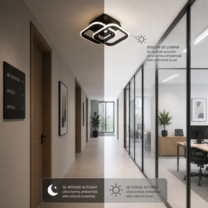 Aplica LED Patrata cu Senzor 71363/2BK 22W Negru Interior
