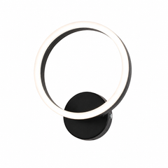 Aplică LED Circle Black 12W | Aplică Modernă cu 3 Tipuri de Lumină