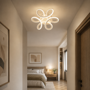 Lustra LED alba forma floare 56W 7137 WH