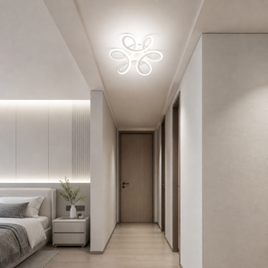Lustra LED alba forma floare 56W 7137 WH