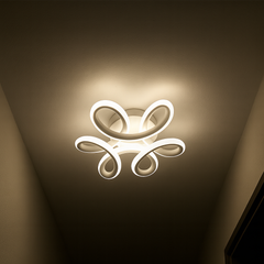 Lustra Led Alba 56W cu LED integrat alb pentru dormitor living hol bucatarie birou plafoniera LED moderna pentru dormitor living hol bucatarie birou design elegant cu telecomanda