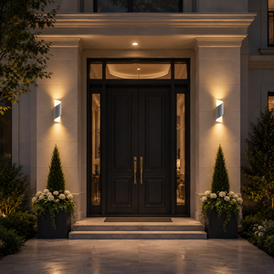 Aplica Exterior IP65 10W Cu LED alba, design modern curbat