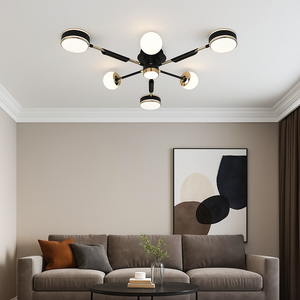 Lustra LED Moderna 77108/3+3+1 BK+FGD 82W cu Telecomanda