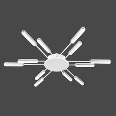 Lustra LED alba crom 66x2W cu telecomanda, lumina ajustabila neutra rece, iluminare moderna pentru birou