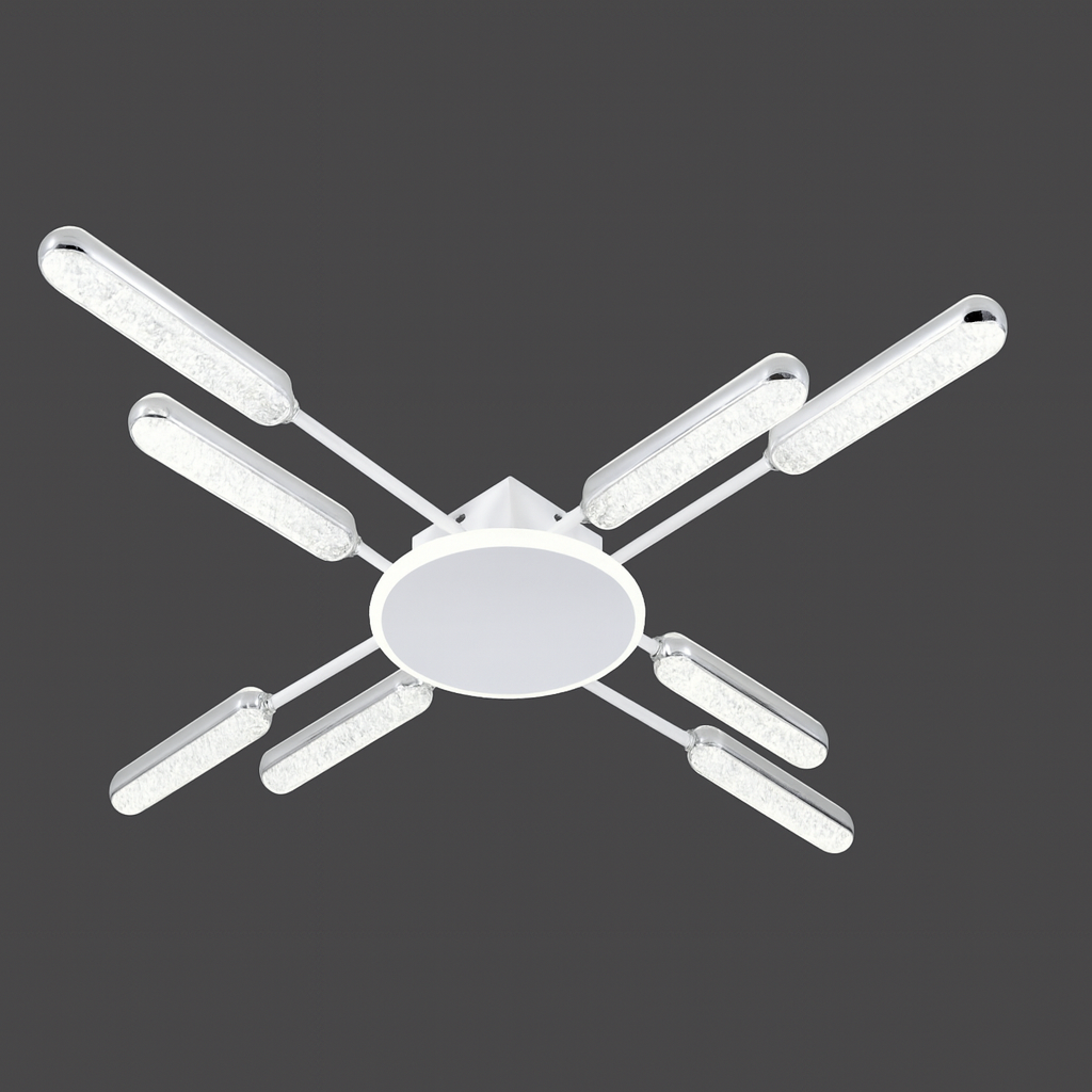 Lustra LED moderna alb argintiu cu telecomanda 77263/8T WH+CR