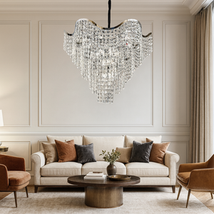 Candelabru modern lux cristale argintiu 60 cm model 78006-600CH