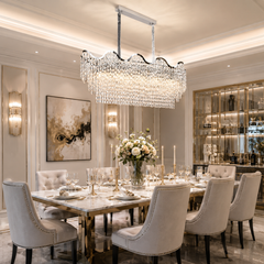 Candelabru modern lux cristale argintiu oval 78006-1100*400 CH