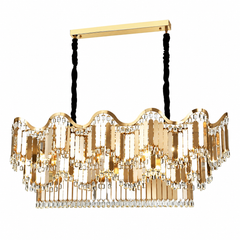 Candelabru Modern Lux cu Cristale Auriu Oval 12×E27 78012-1100×400FG