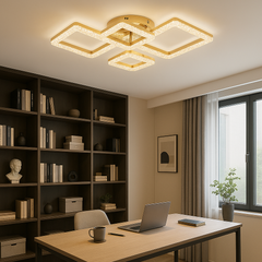 Lustra LED 120W GD cu design geometric modern si lumina ajustabila 3300K-6500K, potrivita pentru birou cu iluminare precisa si confort vizual