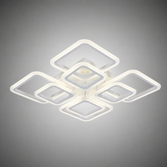 Lustra LED moderna 8 patrate alb 128W cu telecomanda 8036/4+4