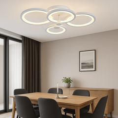 Lustra LED 8067/2+2WH alb 108W cu design modern si lumina reglabila, potrivita pentru dining modern