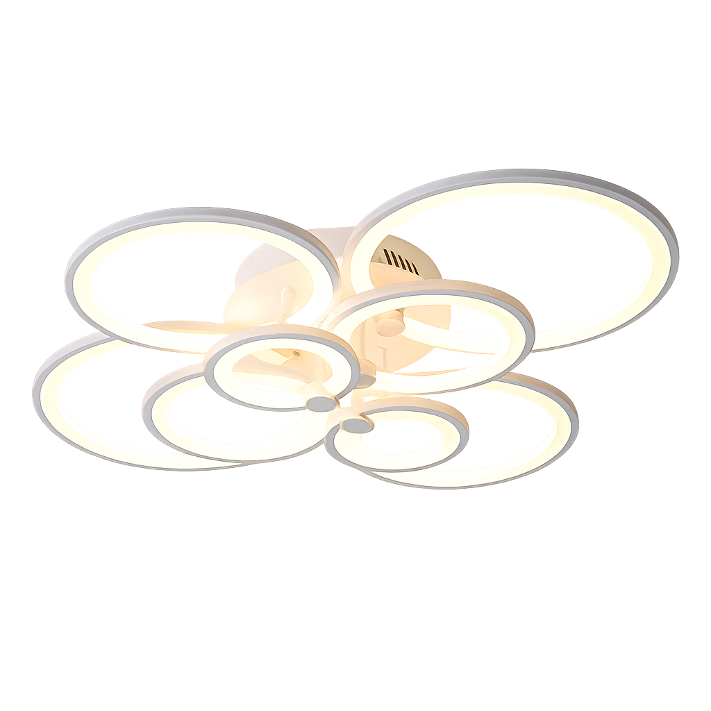 Lustra LED 8067/4+4 300W cu design modern si lumina ajustabila, perfect a pentru dormitoare elegante si luminoase