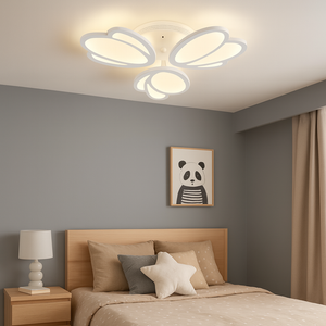 Lustra LED florala alba 8101-3 66W cu telecomanda