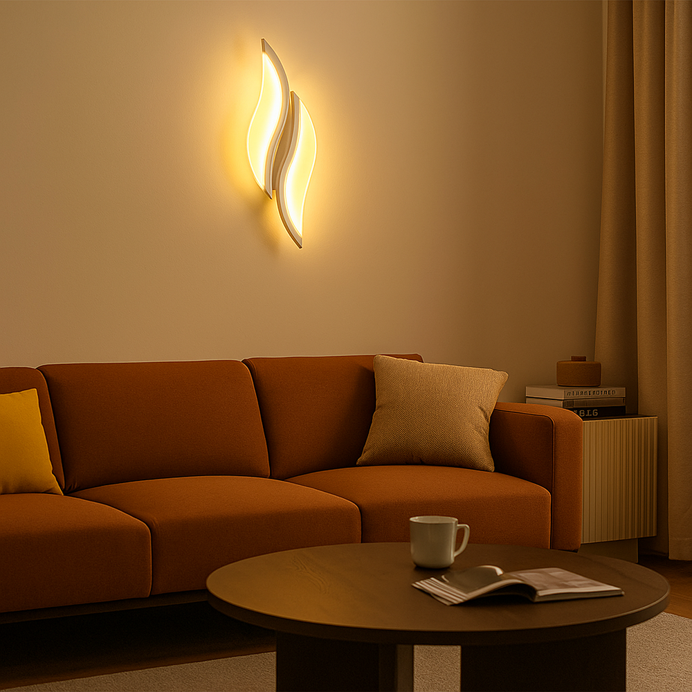 Aplica LED LUBAN Orb Alb Ø290mm, design sferic modern, iluminand uniform un living contemporan minimalist