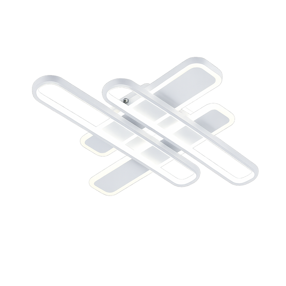 Lustra LED patrata 8753/4S 128W cu lumina reglabila si telecomanda, ideal a pentru livinguri moderne ce necesita iluminare uniforma