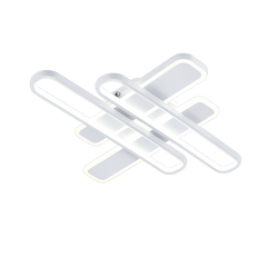 Lustra LED patrata 8753/4S 128W cu lumina reglabila si telecomanda, ideal a pentru livinguri moderne ce necesita iluminare uniforma