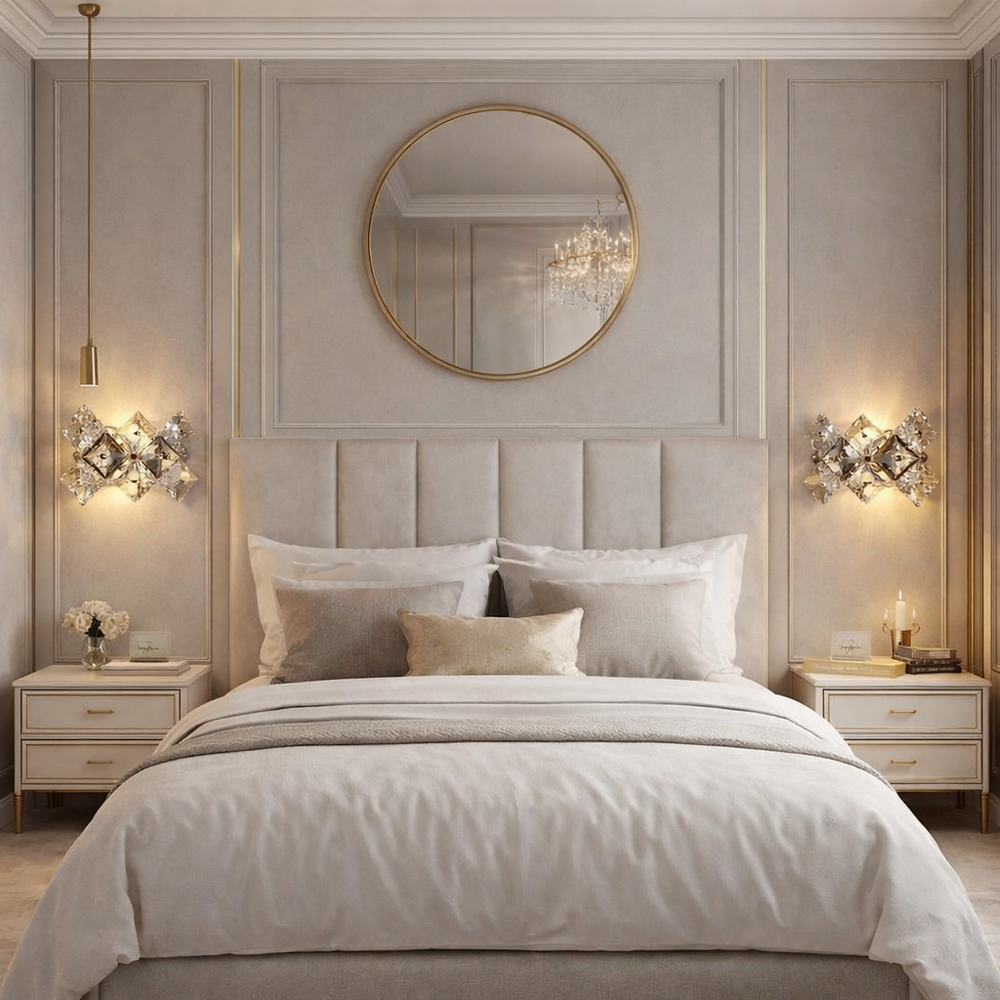 Aplica perete cristal crom 2xE27 89005/2 CH, lumina calda decorativa pentru dormitor elegant