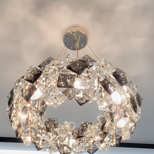 Candelabru rotund cu cristale auriu 50 cm model 89005-500FGD