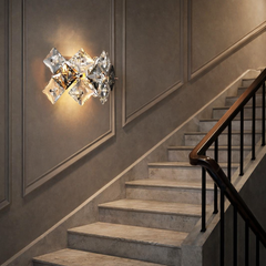 Aplica perete cristal 89005/2 FG, iluminare decorativa sigura pentru casa scarilor