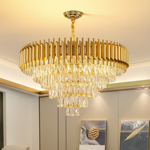 Candelabru cristal rotund auriu 60 cm model 9001/600FG