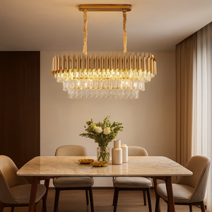 Candelabru cristal oval auriu – model 9001/800×300FG