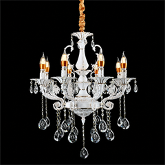 Candelabru Cristal Alb Argintiu 9010/8 cu 8 Brate E14