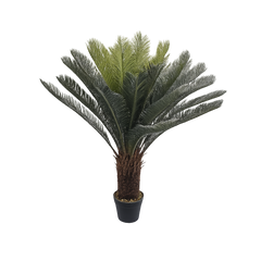 Planta artificiala palmier 90cm cu frunze verzi realiste in ghiveci, decor interior modern pentru casa sau birou