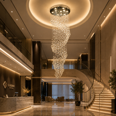 Candelabru Cristal LUBAN 9105 – Spirală Luxury, Ø80 × H240 cm, 13×GU10