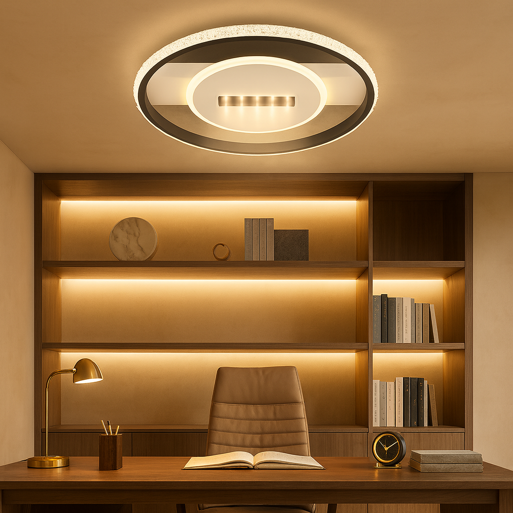 Lustra LED 9334/3BK+WH moderna 91W, perfect a pentru birouri cu lumin a reglabila si design rectangular alb negru