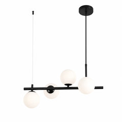 Lustra LED negru 4 globuri plastic mata design modern 9560-4BK