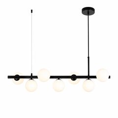 Lustra LED negru mat 7 globuri plastic mata design modern 9560-7BK