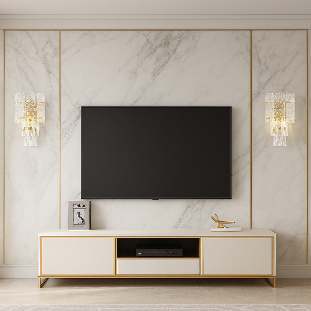 Aplica de perete moderna aurie cu cristale 98046/2W