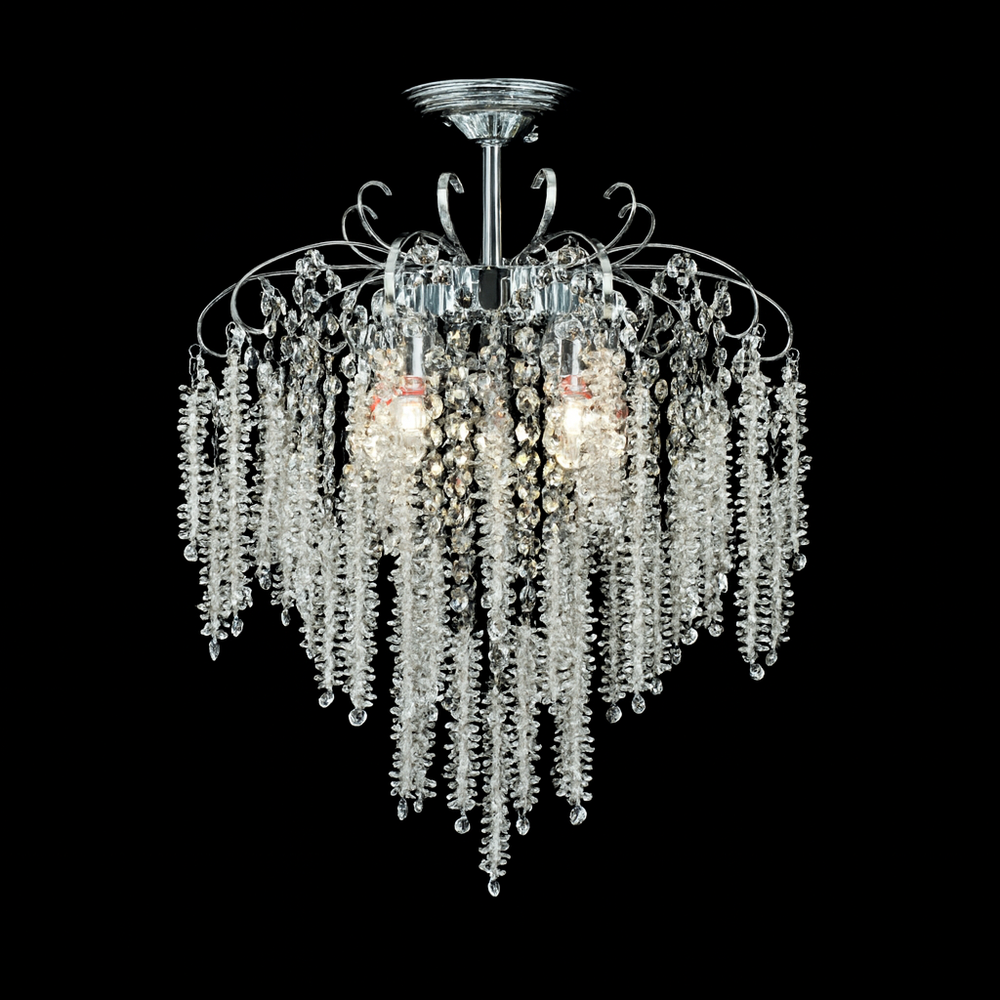 Candelabru modern lux auriu cu cristale transparente, Ø47 cm si 5 E27, ideal pentru living elegant cu efect luminos premium, model 98194-5 TB.