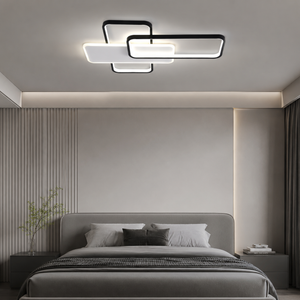 Lustra LED moderna patrata alb-negru cu telecomanda 9906/2T