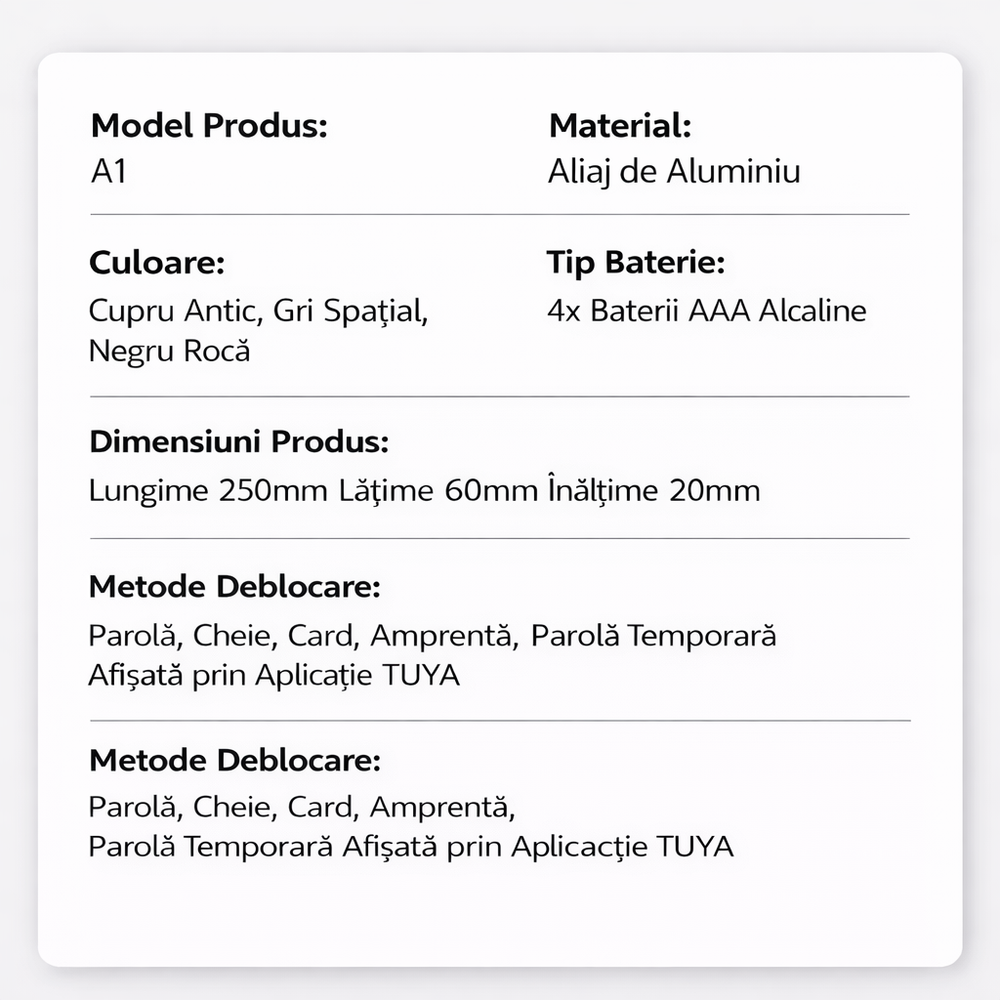 yala smart cu aplicatie Tuya control telefon, acces temporar, notificari si monitorizare usa lemn interior