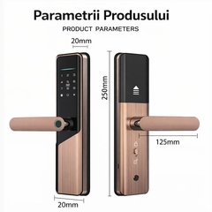 Incuietoare inteligenta bronz cu amprenta cod card cheie si app