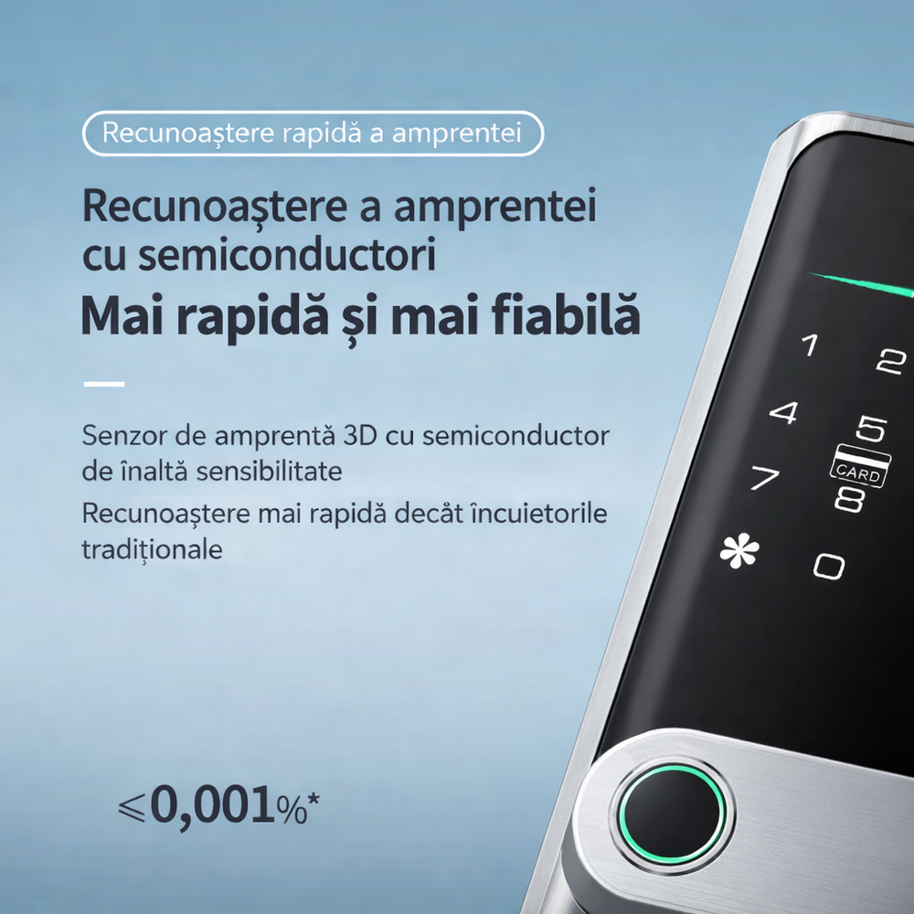 yala smart cu aplicatie Tuya control telefon, acces temporar, notificari si monitorizare usa lemn interior
