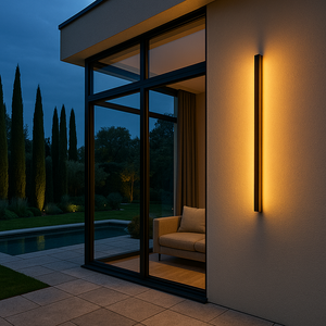 Aplica Exterior slim IP65 1200mm 32W Cu LED negru, lumina neutra