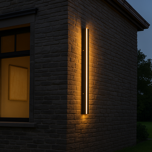 Aplica Exterior slim IP65 600mm 16W Cu LED negru, lumina neutra