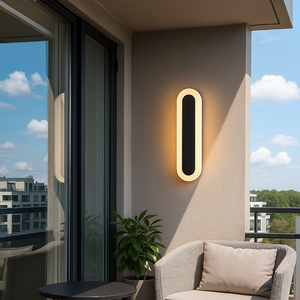 Aplica Exterior slim IP65 300mm 8W Cu LED, design modern, lumina calda