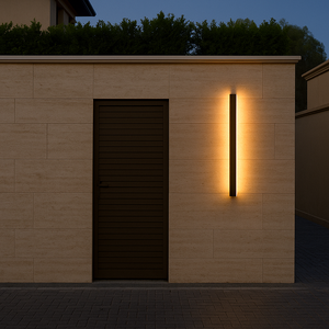 Aplica Exterior slim IP65 900mm 25W Cu LED negru, lumina neutra