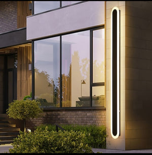 Aplica Exterior verticala IP65 1200mm 32W Cu LED negru, lumina calda