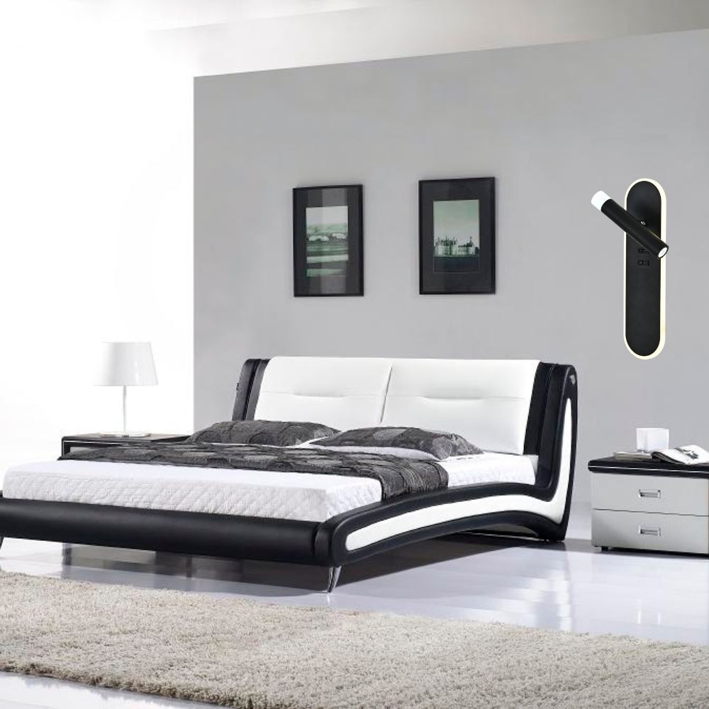 Aplica LED LUBAN Dual Vision cu iluminare duala, spot de accent si lumina ambientala pentru dormitor contemporan