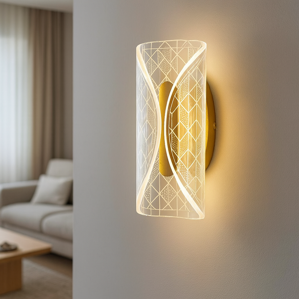 Aplica de perete LED moderna 8W cu lumina calda si design elegant, iluminare ambientala eficienta pentru living confortabil