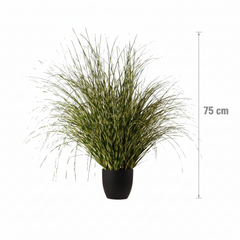 Planta Artificială Iarbă Ornamentală, 75 cm, cu Frunze Vărgate, Verde, Fara Ghiveci