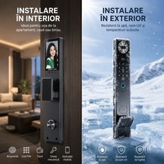 Incuietoare Inteligenta pentru Broasca 85mm | Palm Recognition | Face Recognition 3D | TUYA Smart | Rezistenta la Ploaie