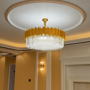 Candelabru rotund cristal auriu 60 cm model 3211-600